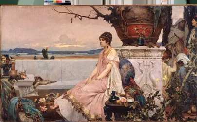 Römische Frau am Brunnen. Gemälde von Pavel Alexandrovich Svedomsky (1849-1904)