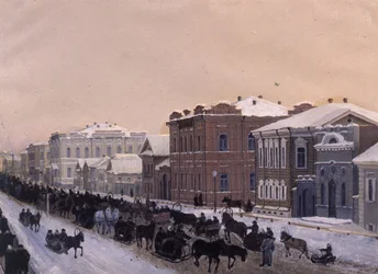 Tomsk, Magistratskaya-Straße während der Fastnacht 1897, 1897