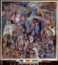 Das Fischerboot. Gemälde von Pavel Nikolayevich Filonov (1883-1941) 1913-1914 Staatliches Russisches Museum, Sankt Petersburg