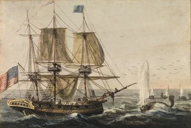 Auffüllen der Schiffsvorräte mit Kabeljau vor der Küste Neufundlands, 1811-ca. 1813