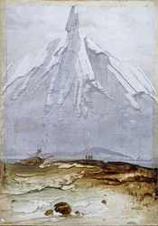 Küstenlandschaft mit Wrack