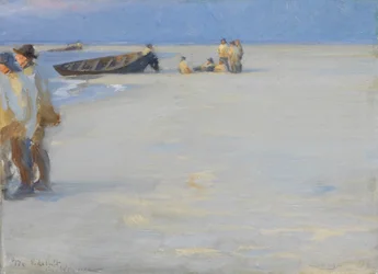 Fischer am Nordstrand von Skagen. Sommerabend
