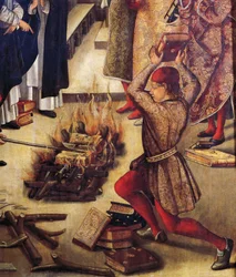 Verbrennung von ketzerischen Büchern (Detail)