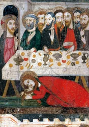 Maria Magdalena wäscht Christus die Füße mit ihrem Haar