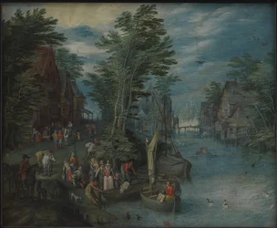 Dorf an einem Fluss