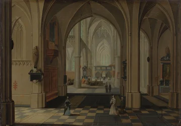 Innenraum einer imaginären gotischen Kirche, Blick nach Osten