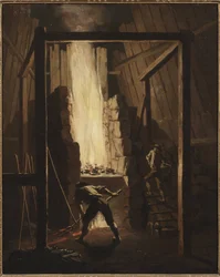 Innenansicht der Kupfergießerei in Falun