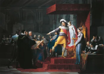 Gustav II. Adolf Vasa legt seiner Tochter Cristina den Treueeid ab, von Pelagius Pelagi (1775-1860)