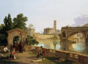 Der Tiber mit dem Tempel der Vesta, 1828