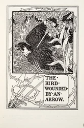 Der Vogel, verwundet von einem Pfeil, aus Fontaine Fabeln, veröffentlicht 1905