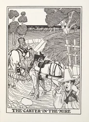 Der Fuhrmann im Morast, aus Fontaine Fables, veröffentlicht 1905