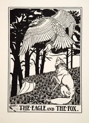 Der Adler und der Fuchs, aus Hundert Fabeln von Äsop, veröffentlicht 1903
