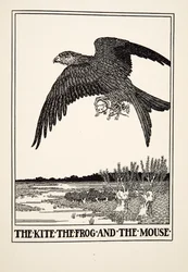 Der Drachen, der Frosch und die Maus, aus Hundert Fabeln von Äsop, veröffentlicht 1903