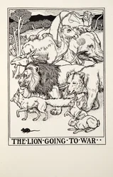 Der Löwe zieht in den Krieg, aus Fontaine Fables, veröffentlicht 1905