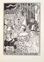 Der Affe und der Leopard, aus Fontaine Fabeln, veröffentlicht 1905
