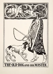 Der alte Hund und sein Herr, aus Hundert Fabeln von Äsop, veröffentlicht 1903
