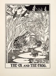 Der Ochse und der Frosch, aus „Hundert Fabeln des Äsop“, veröffentlicht 1903