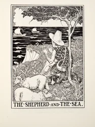 Der Schäfer und das Meer, aus Fontaine Fables, veröffentlicht 1905