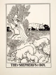 Der Hirtenjunge, aus Hundert Fabeln von Äsop, veröffentlicht 1903