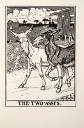 Die zwei Esel, aus Fontaine Fables, veröffentlicht 1905