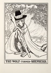 Der Wolf wird Schäfer, aus Fontaine Fables, veröffentlicht 1905