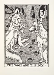 Der Wolf und der Fuchs, aus Fontaine Fabeln, veröffentlicht 1905