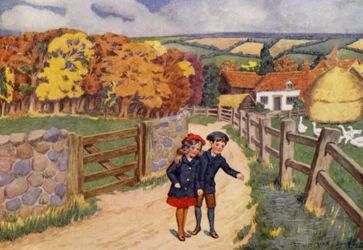 Der Spaziergang zum Bauernhof