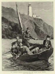 Die Ferienzeit, Angeln vor dem Start-Leuchtturm