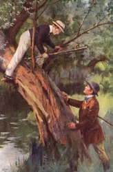 Jetzt kommst du sofort herunter (Farblithografie)