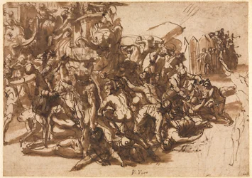 Poros von der makedonischen Armee angegriffen (recto)