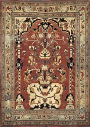 Nahaufnahme eines Tabriz Haji Jalili Teppichs, Iran