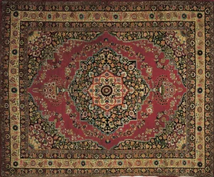 Nahaufnahme eines Tabriz Haji Jalili-Teppichs, Iran