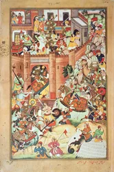 Dschingis Khan erobert eine chinesische Stadt, Miniatur aus der 