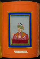 Schah Abbas I. von Persien (reg. 1588-1629) Kopf- und Schulterporträt, nach links blickend