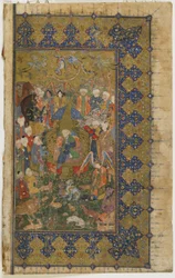 Salomo auf dem Thron aus einem Khamsa (Quintett), ca. 1560