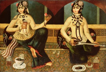 Zwei Haremsdamen, Qajar, Persisch, ca. 1811-14