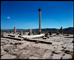 Ansicht der Überreste des ersten königlichen Palastes, erbaut unter Kyros