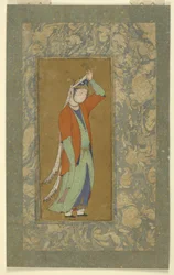 Frau richtet ihren Aigrette, ca. 1590