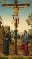 Die Kreuzigung mit der Jungfrau, dem Heiligen Johannes, dem Heiligen Hieronymus und der Heiligen Maria Magdalena, ca. 1482-1485