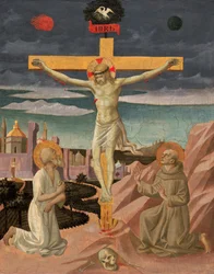 Die Kreuzigung mit dem heiligen Hieronymus und dem heiligen Franziskus, ca. 1445-1450