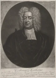Cotton Mather, veröffentlicht 1728 (Kupferstich)