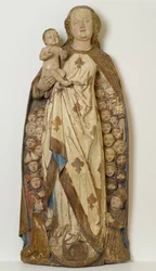 Madonna und Kind, die Bittsteller unter ihrem Mantel schützen, um 1471