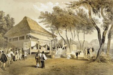 Haus und Maschine der Feuerwehr, Yokohama, aus 