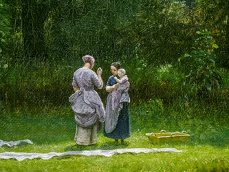 Leinenbleiche in einer Lichtung (Detail)