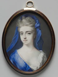 Porträt einer Frau in Blau, ca. 1700