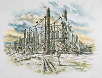 Durrington Walls, Wiltshire, ca. 2500 v. Chr., frühe 2000er