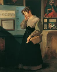 Mädchen vor dem Lotteriegewölbe