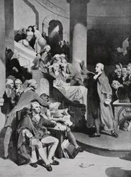 Patrick Henry hält seine berühmte Rede im House of Burgesses