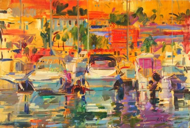 Hafen der Riviera im Sonnenlicht