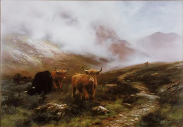 Landschaft mit Rindern